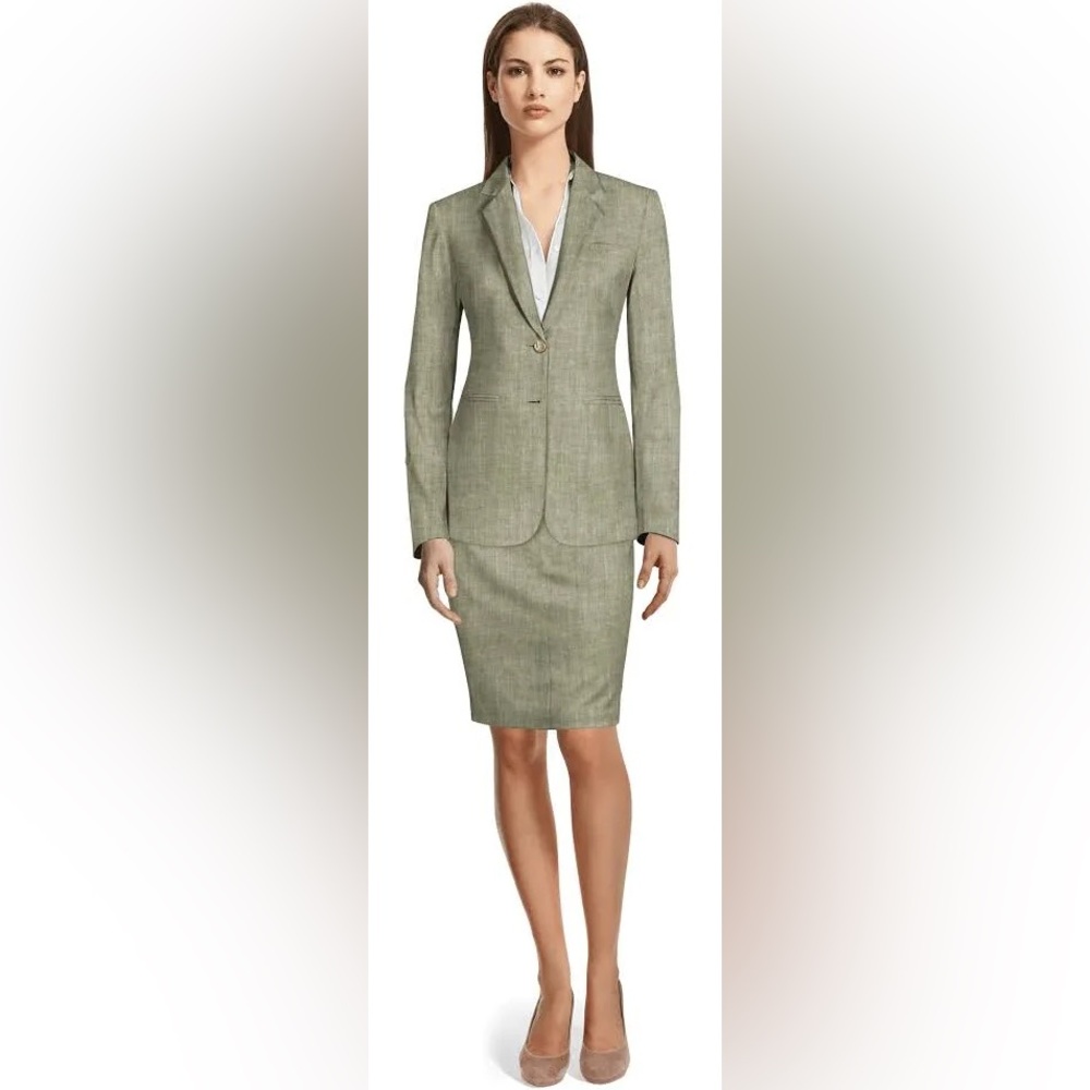 GIORGIO ARMANI CLASSICO Vintage(Italy)Skirt Suit-SzUS-14,EU-48-Celadon Grn READ!